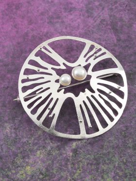 Pearl Web Brooch